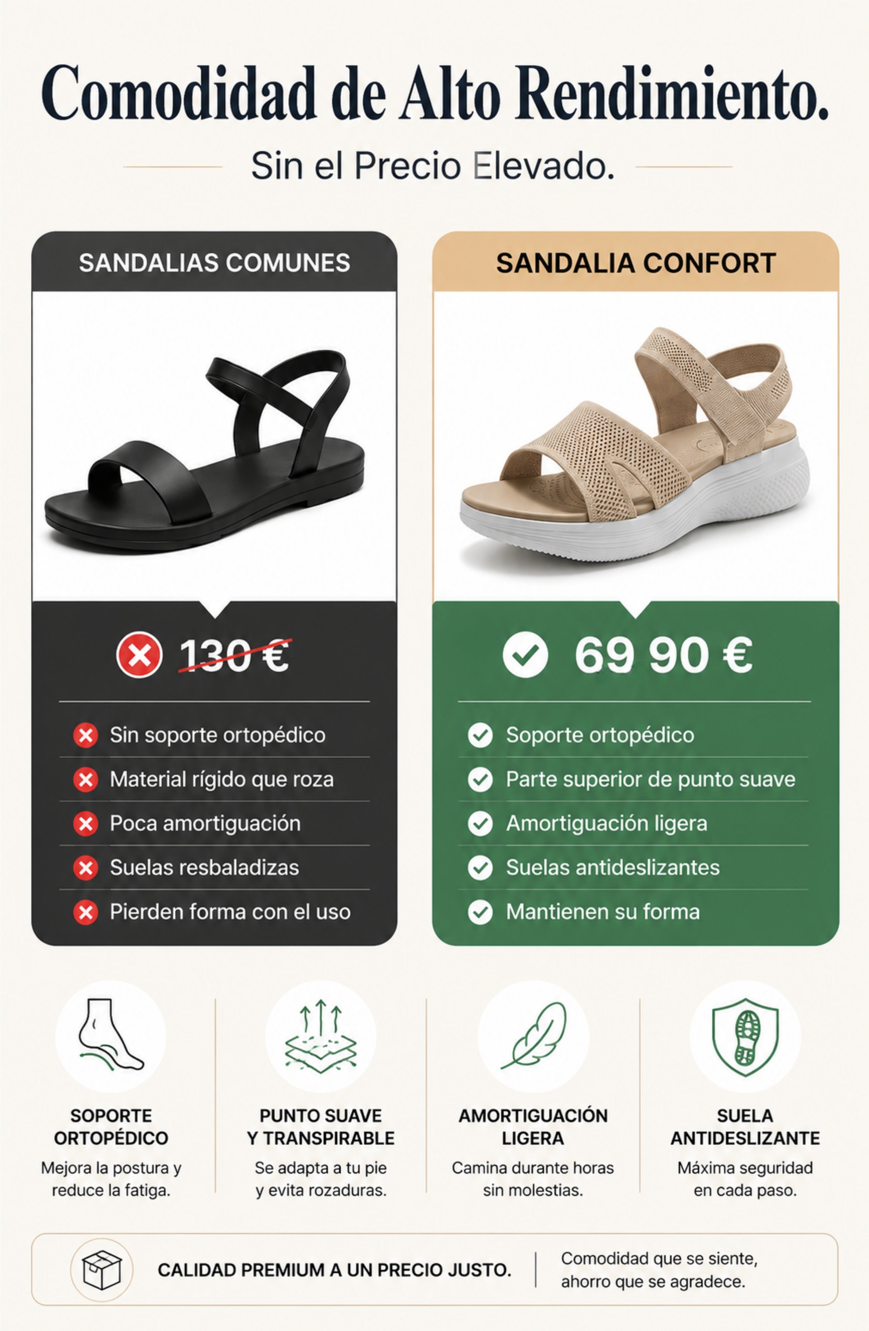 Sandalias Éloise - anchas y elásticas para caminar
