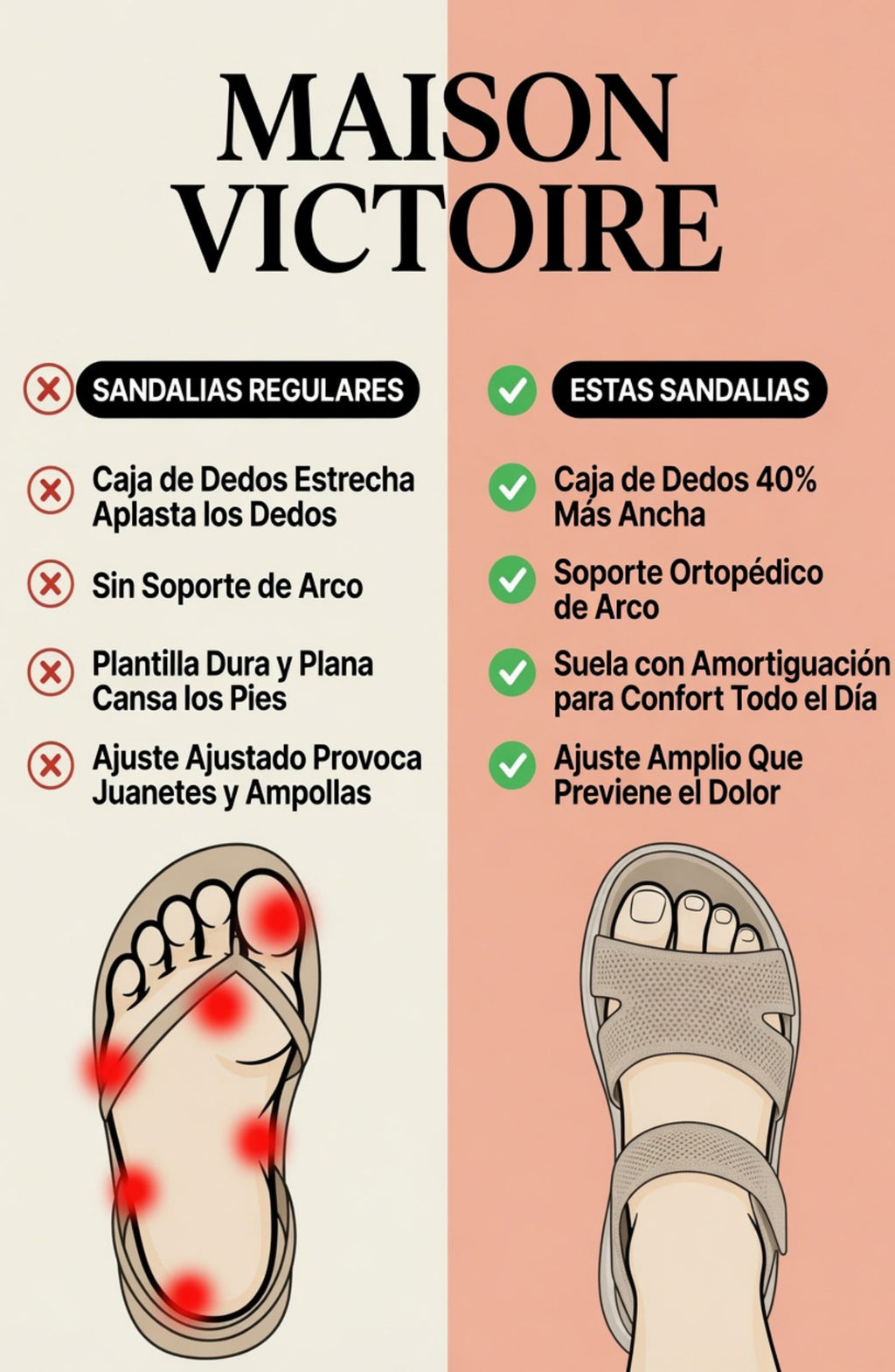Sandalias Éloise - anchas y elásticas para caminar