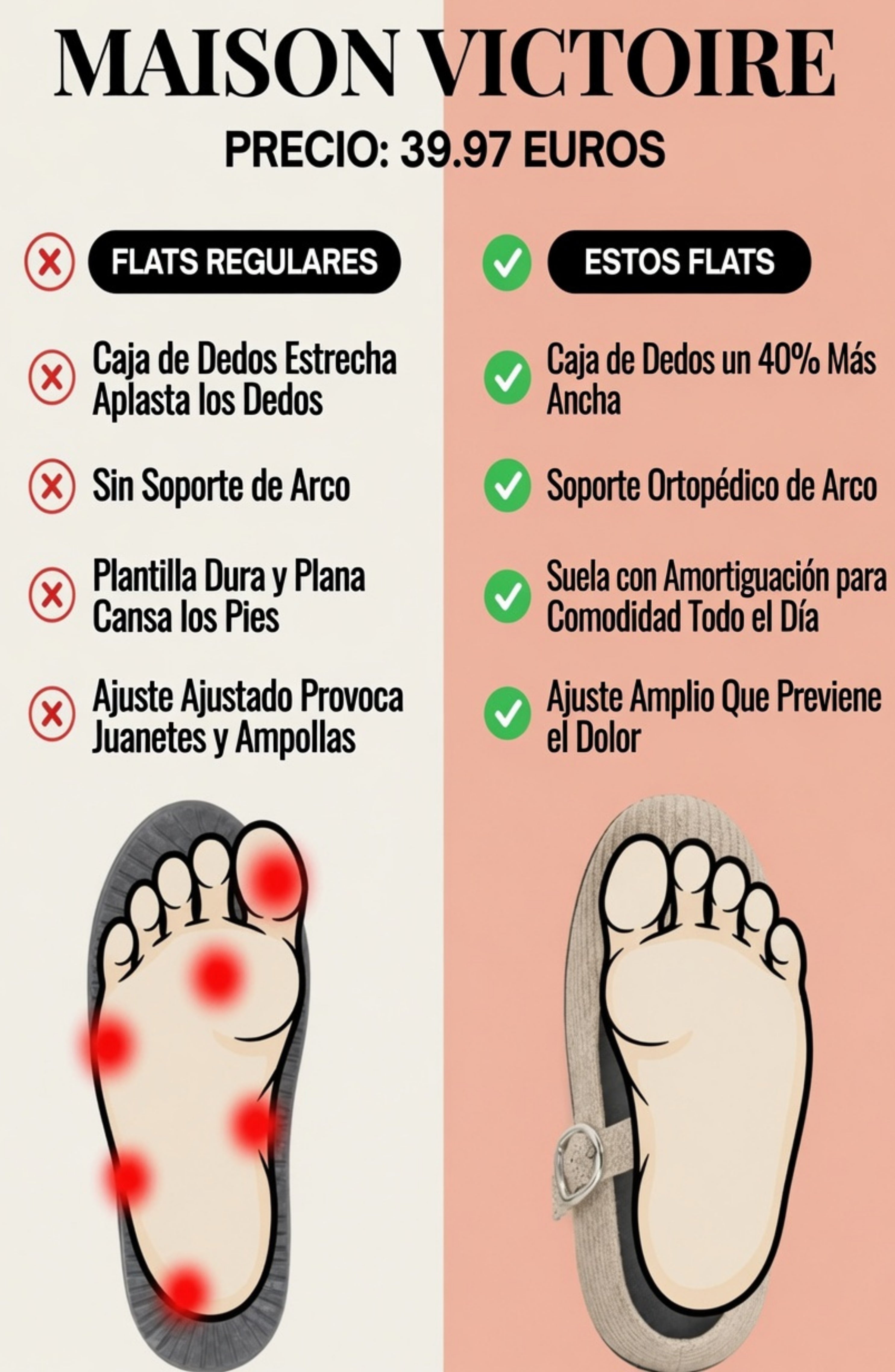 Balerinas Juliette - cómodas puntera ancha