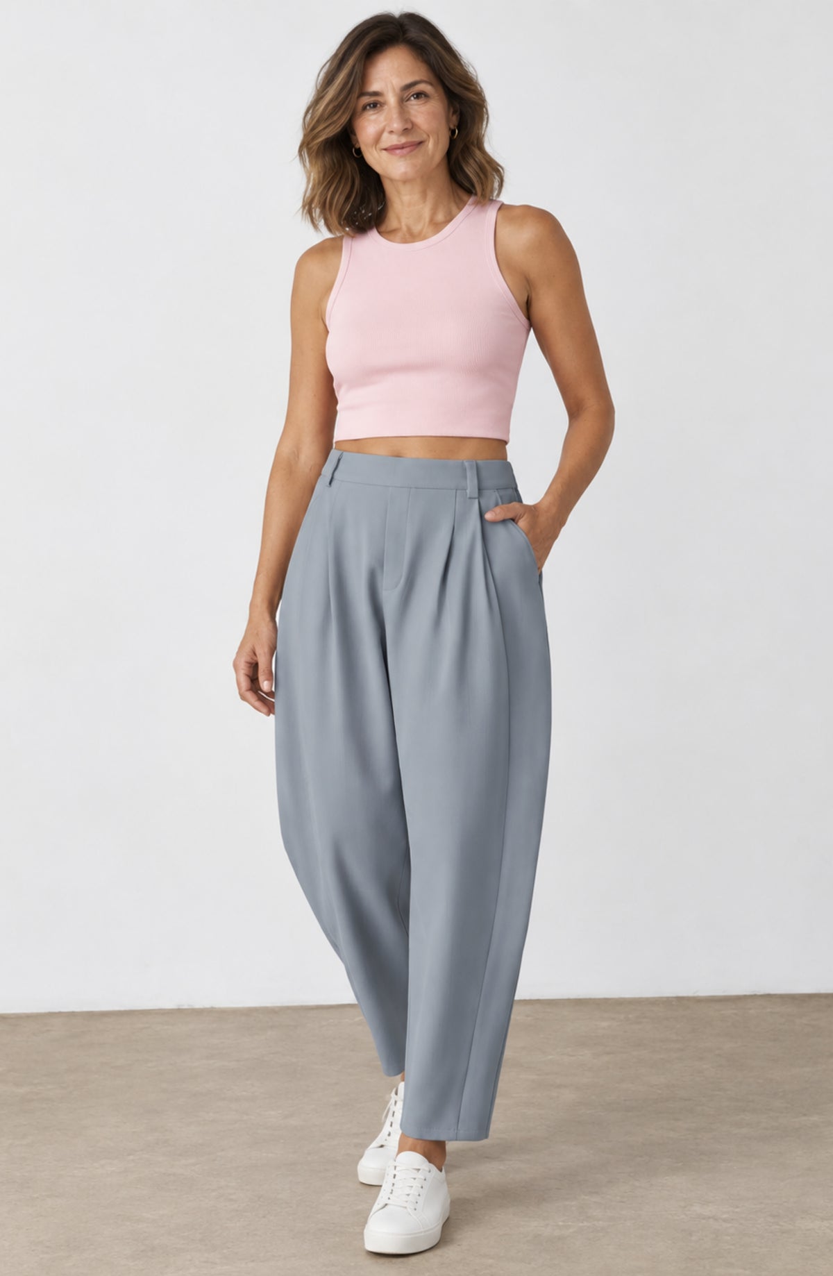 Amelia™ – Pantalón Barrel de Cintura Alta