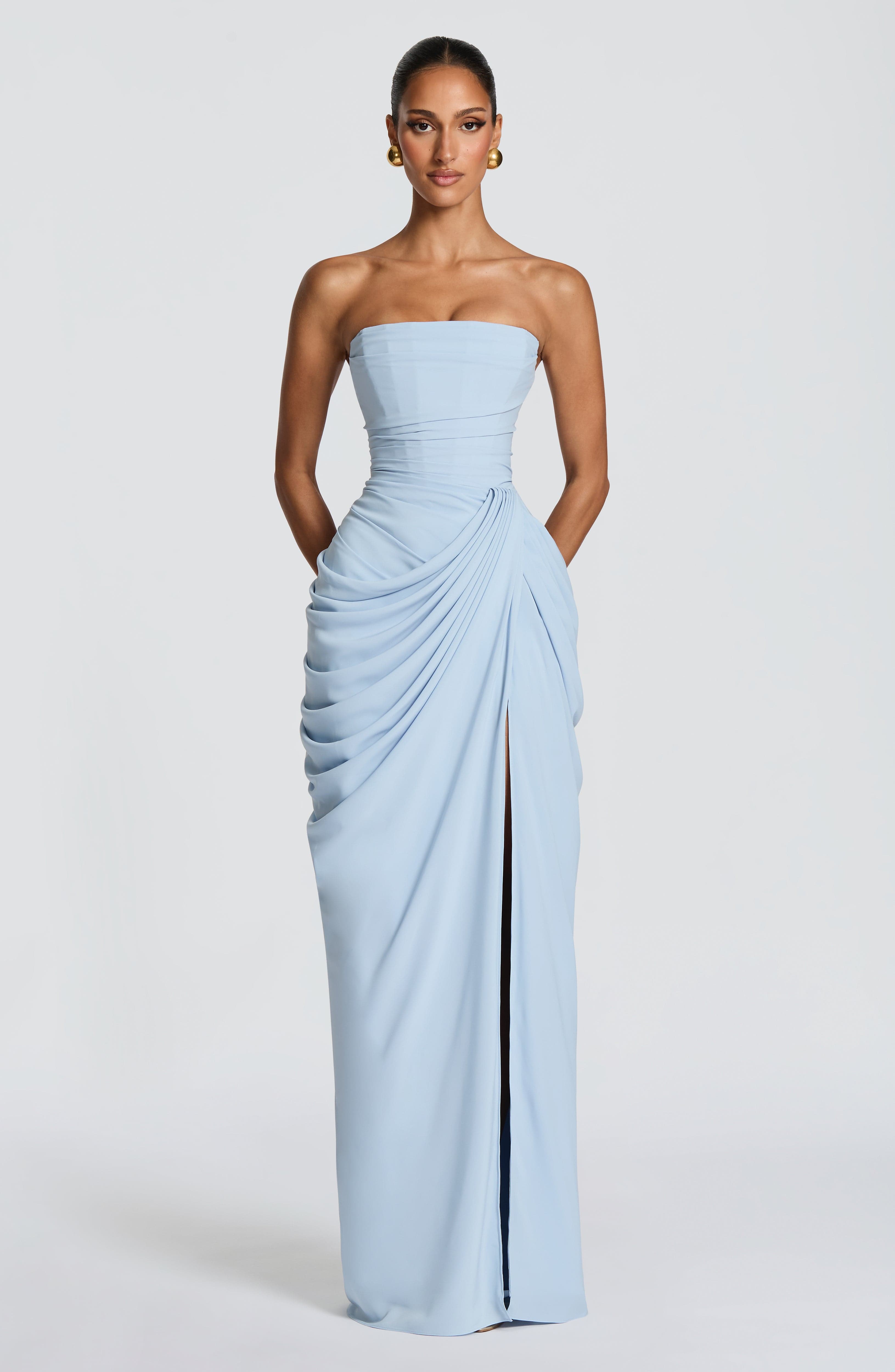 Vestido Solène - Azul Glaciar