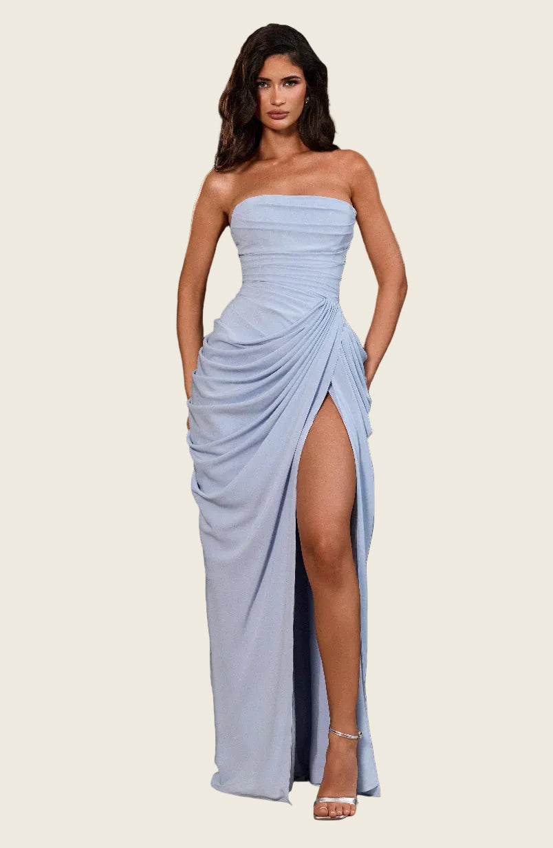 Vestido Solène - Azul Glaciar