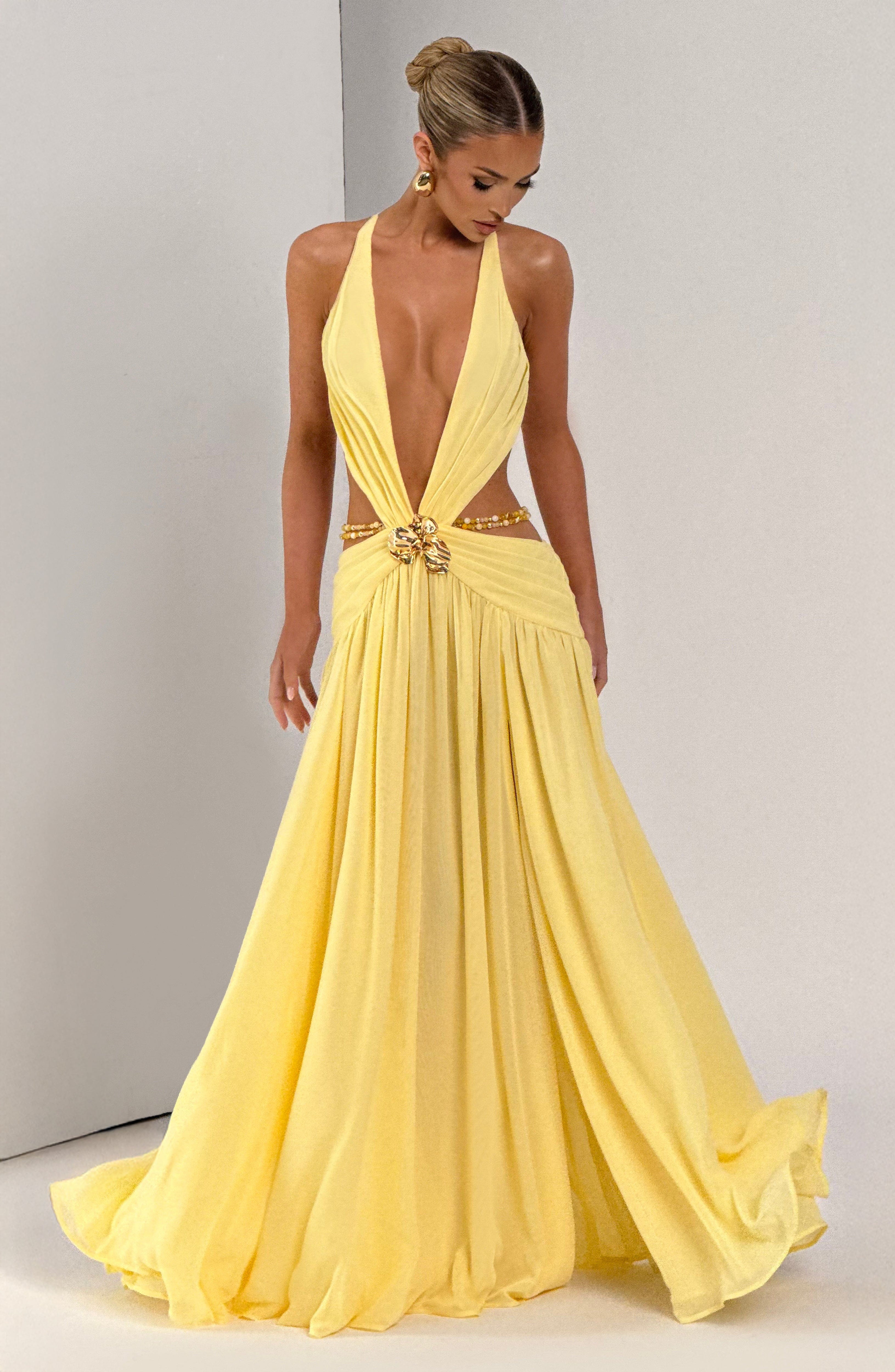 Vestido Indianna - Lemon + Regalo: Pendientes Vivi Oro
